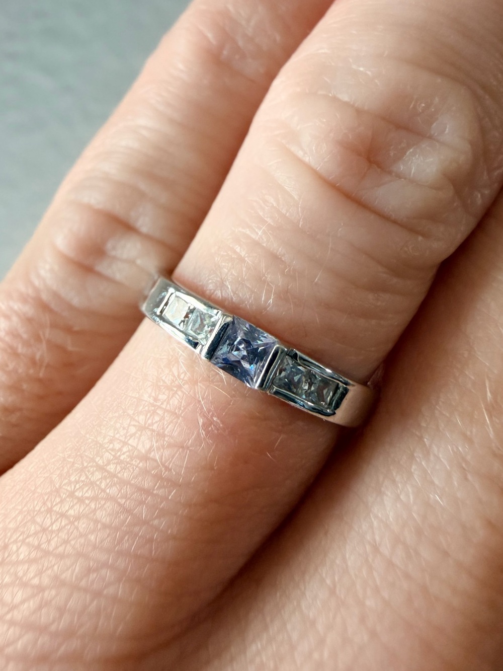 Sterling Silver CZ Three Stone Ring